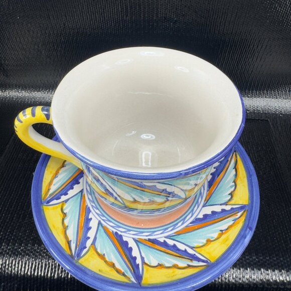 Starbucks Sberna Deruta Italy Hand Painted Pottery Teacup And Saucer Set Italy - Picture 10 of 11